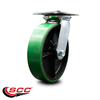 Service Caster 8 Inch Heavy Duty Green Poly on Cast Iron Swivel Caster with Roller Bearing SCC SCC-35S820-PUR-GB